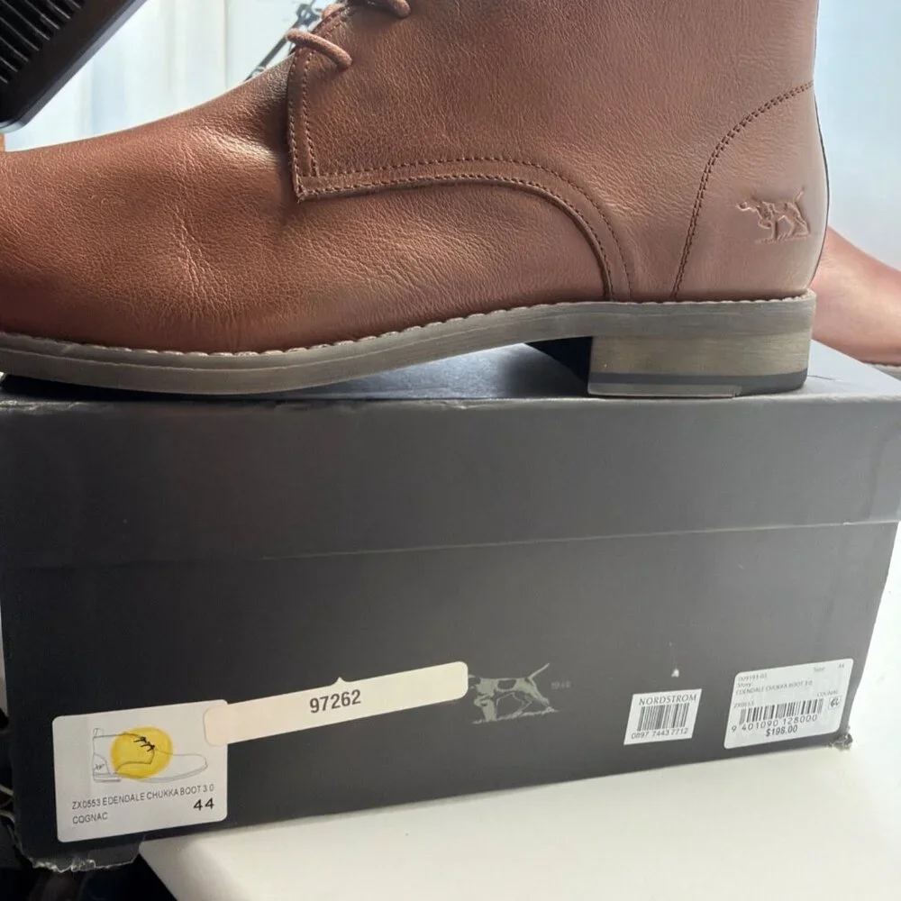 Rodd and Gunn Edendale Men Chukka Boots Cognac Brown Leather Size 44